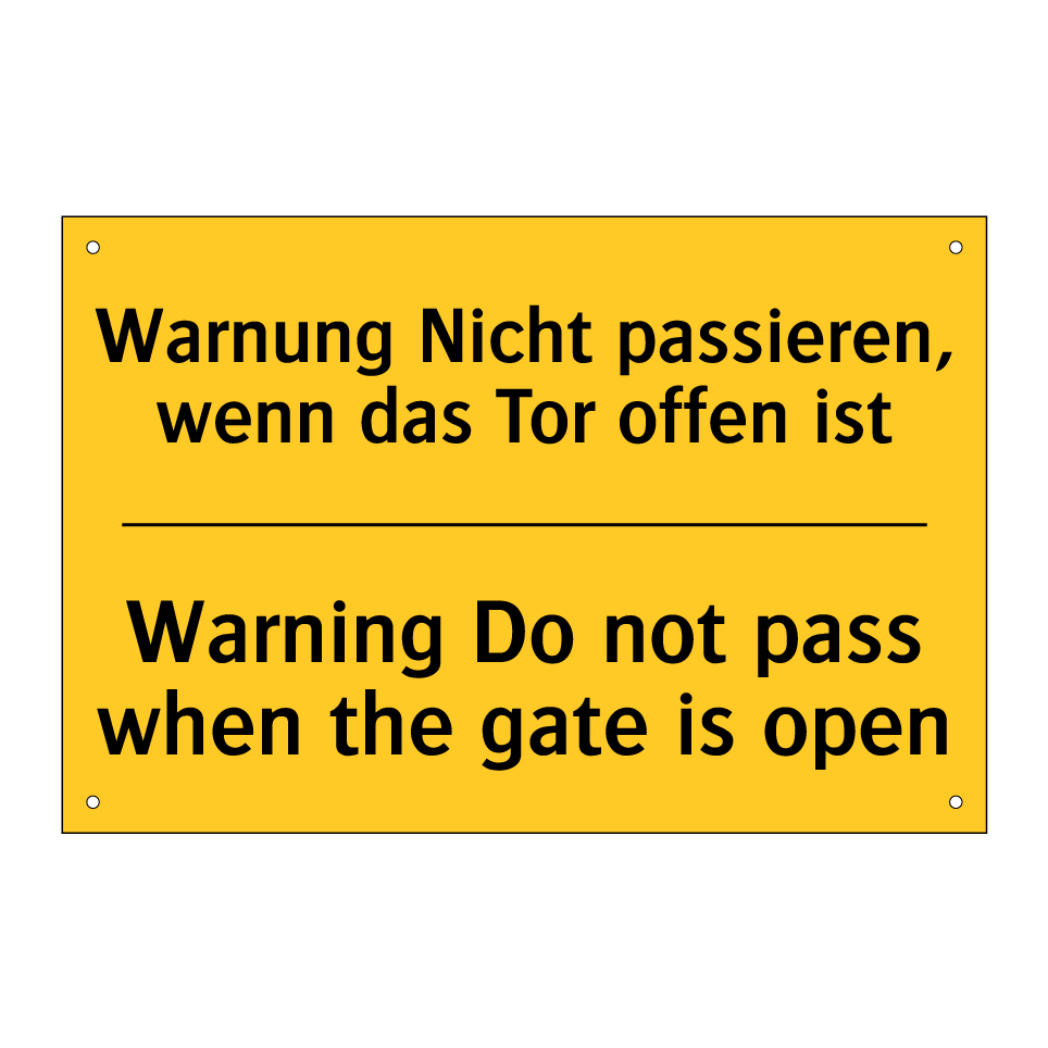 Warnung Nicht passieren, wenn /.../ - Warning Do not pass when the gate /.../