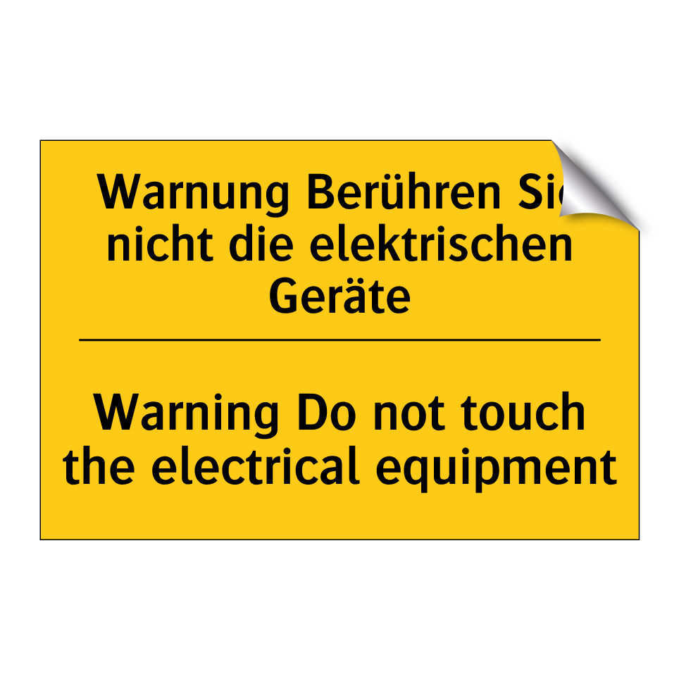 Warnung Berühren Sie nicht die /.../ - Warning Do not touch the electrical /.../