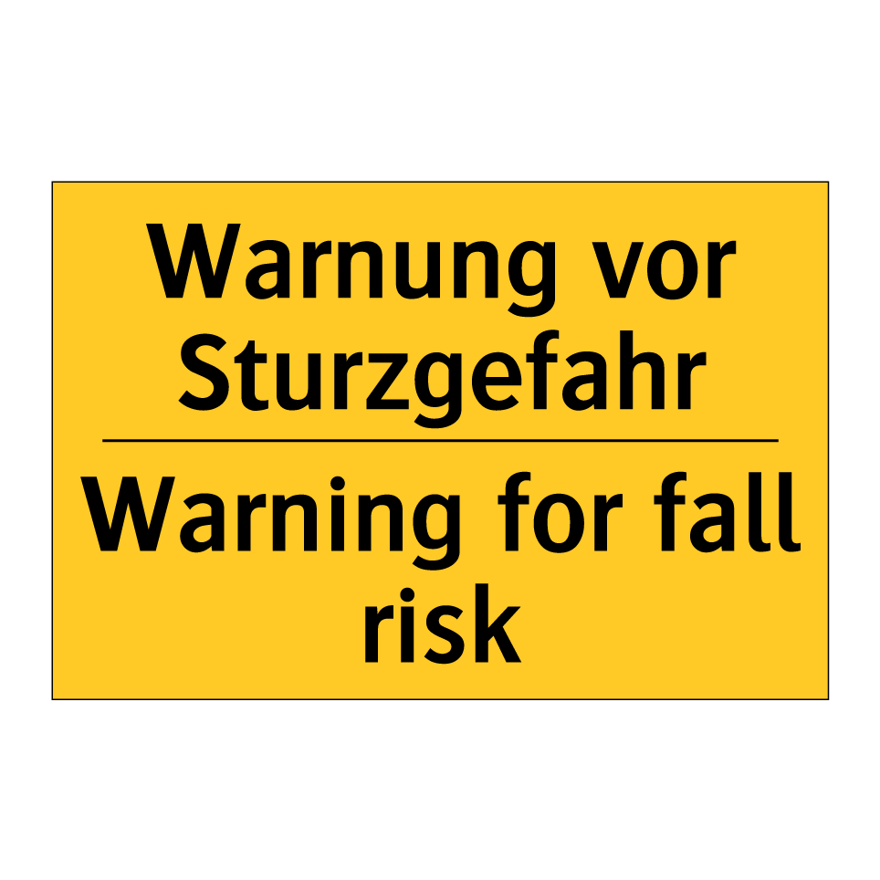 Warnung vor Sturzgefahr - Warning for fall risk