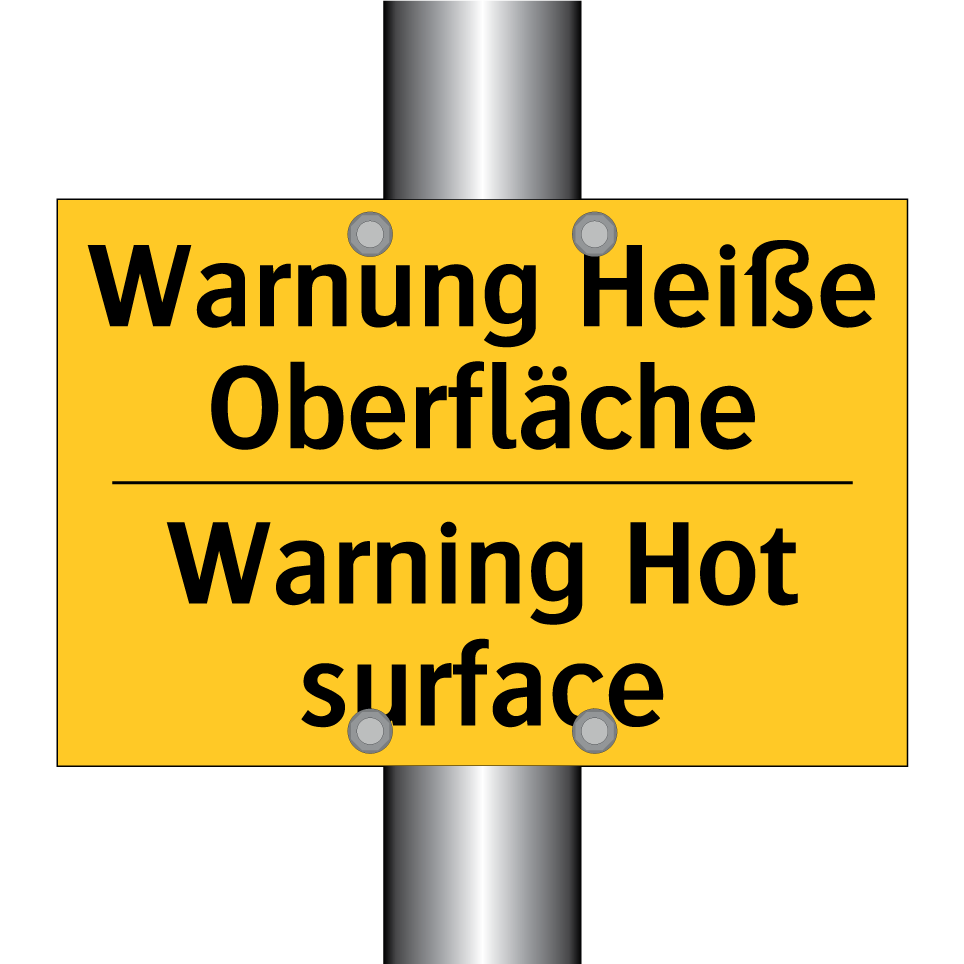 Warnung Heiße Oberfläche - Warning Hot surface