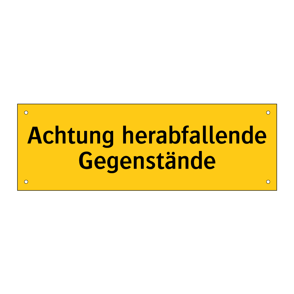 Achtung herabfallende Gegenstände