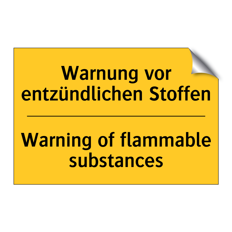 Warnung vor entzündlichen Stoffen/.../ - Warning of flammable substances/.../