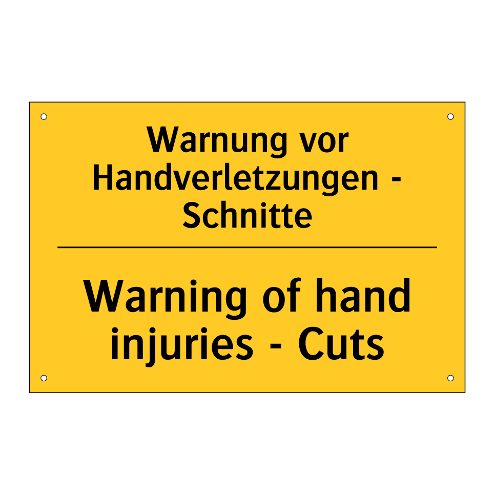 Warnung vor Handverletzungen - /.../ - Warning of hand injuries - Cuts/.../