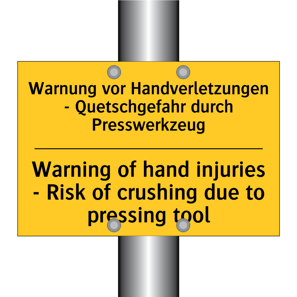 Warnung vor Handverletzungen - /.../ - Warning of hand injuries - Risk /.../