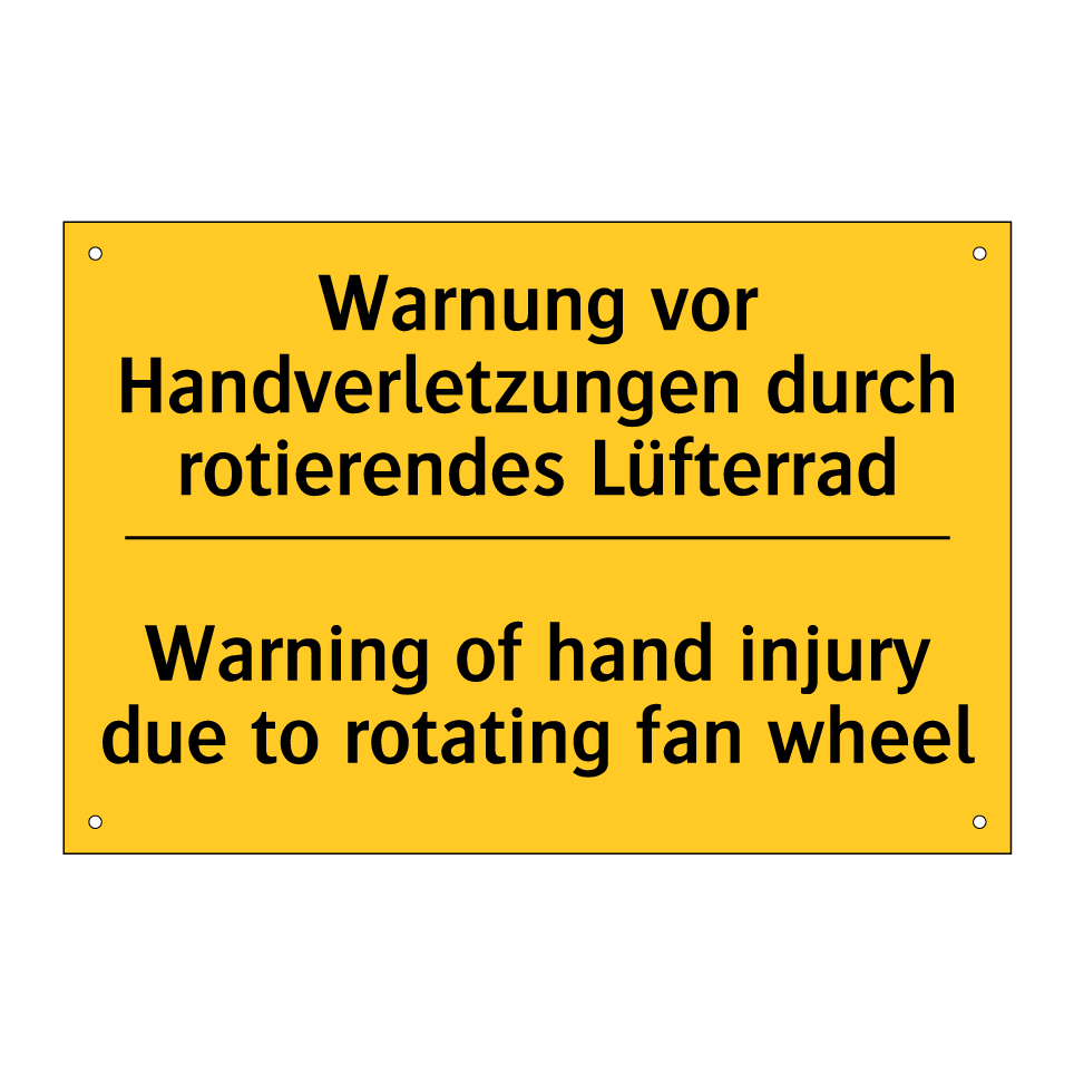 Warnung vor Handverletzungen durch /.../ - Warning of hand injury due to /.../