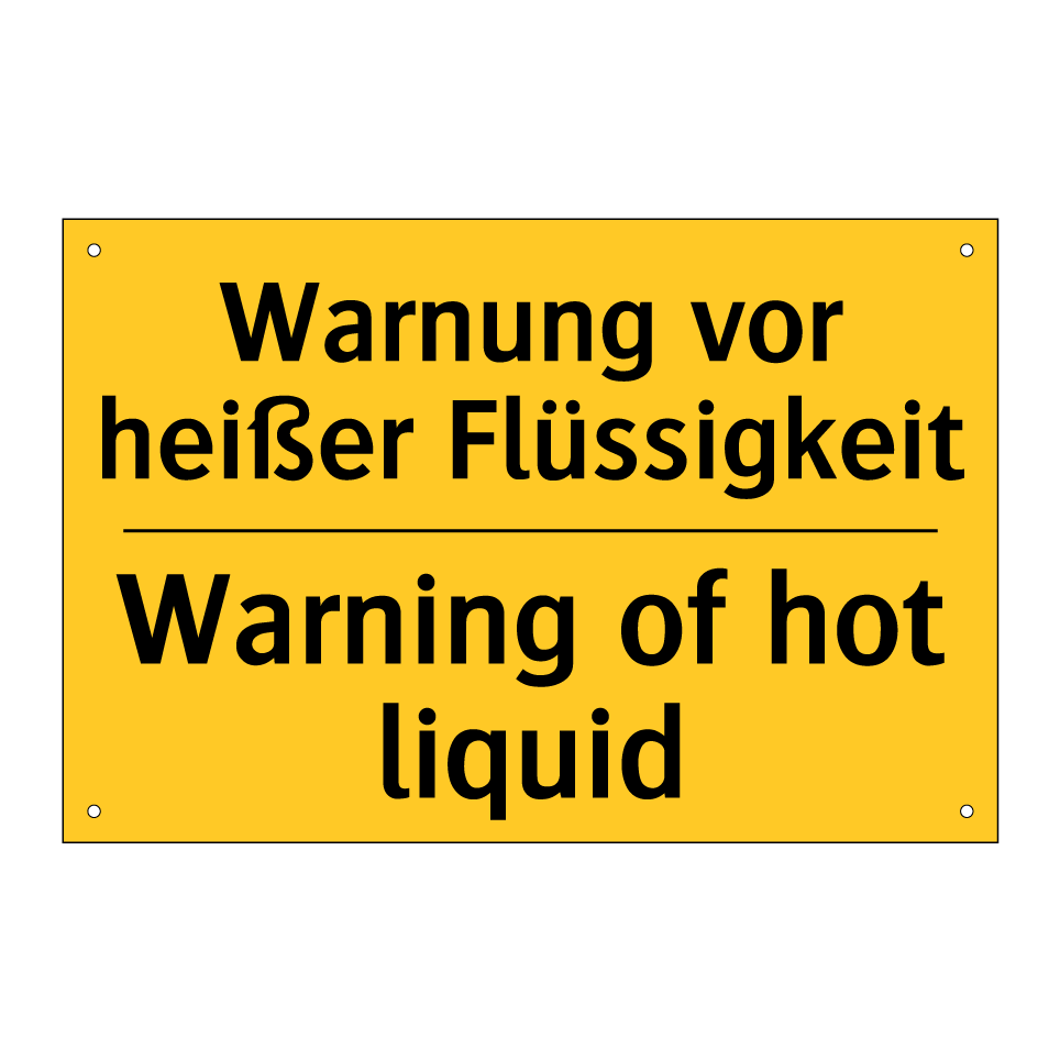 Warnung vor heißer Flüssigkeit - Warning of hot liquid