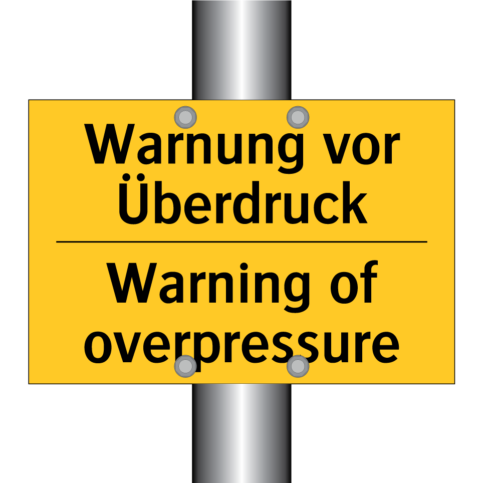 Warnung vor Überdruck - Warning of overpressure