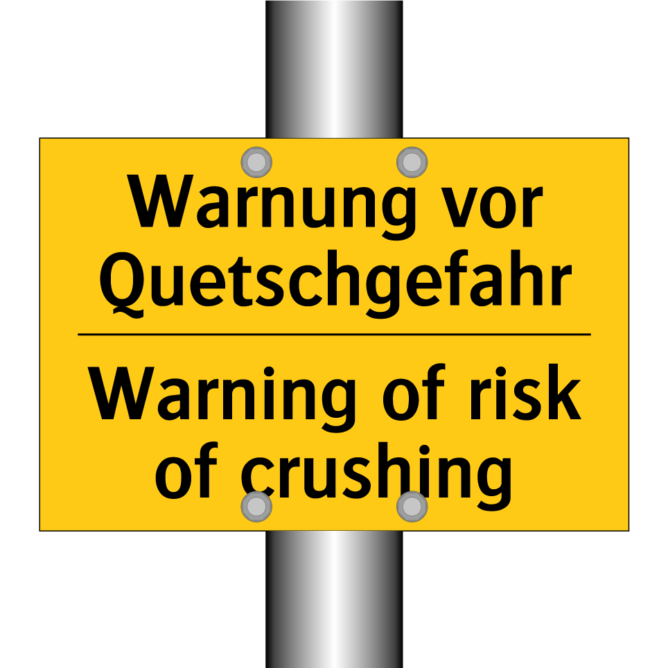 Warnung vor Quetschgefahr - Warning of risk of crushing