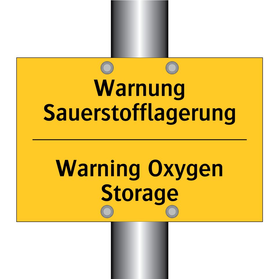Warnung Sauerstofflagerung - Warning Oxygen Storage
