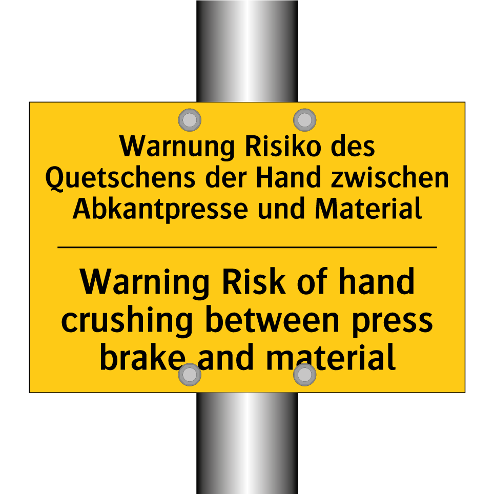 Warnung Risiko des Quetschens /.../ - Warning Risk of hand crushing /.../
