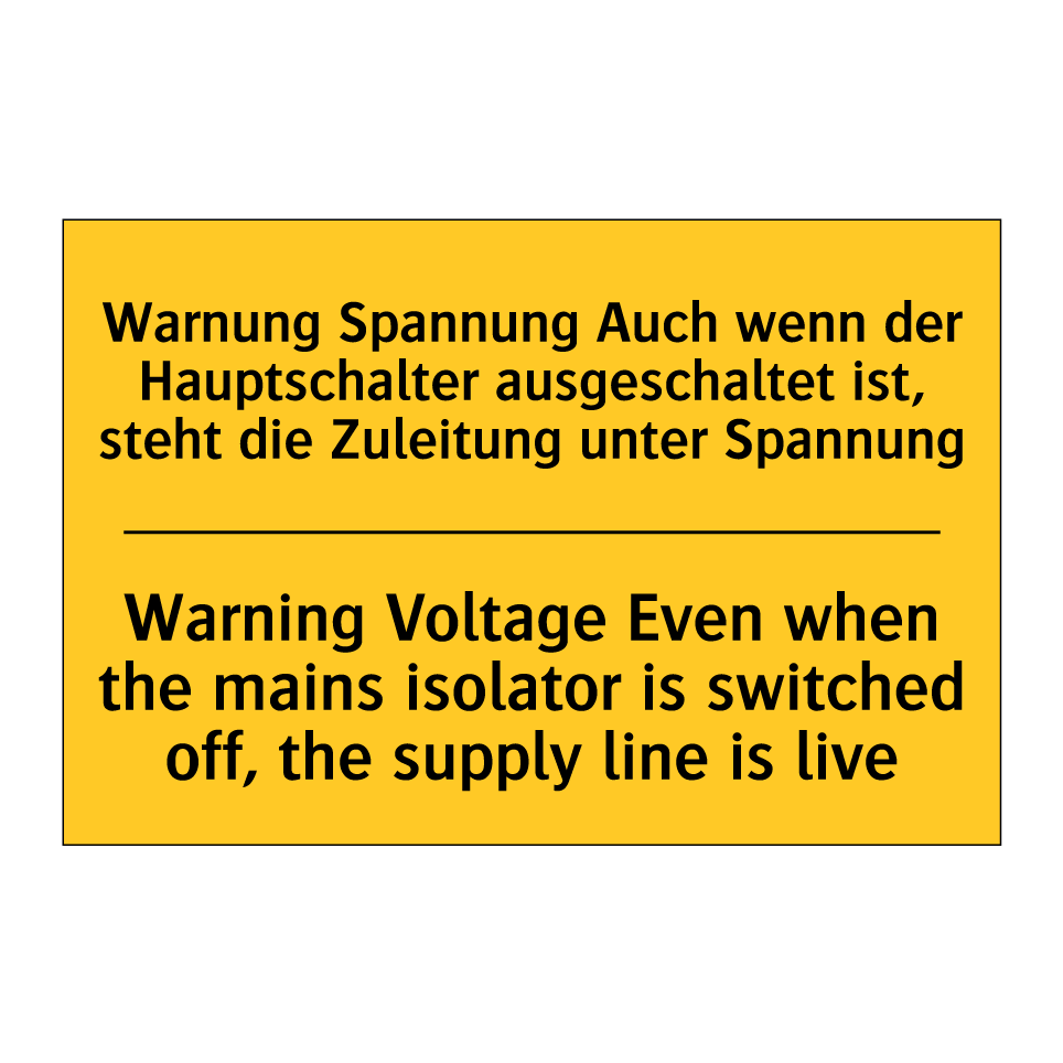 Warnung Spannung Auch wenn der /.../ - Warning Voltage Even when the /.../