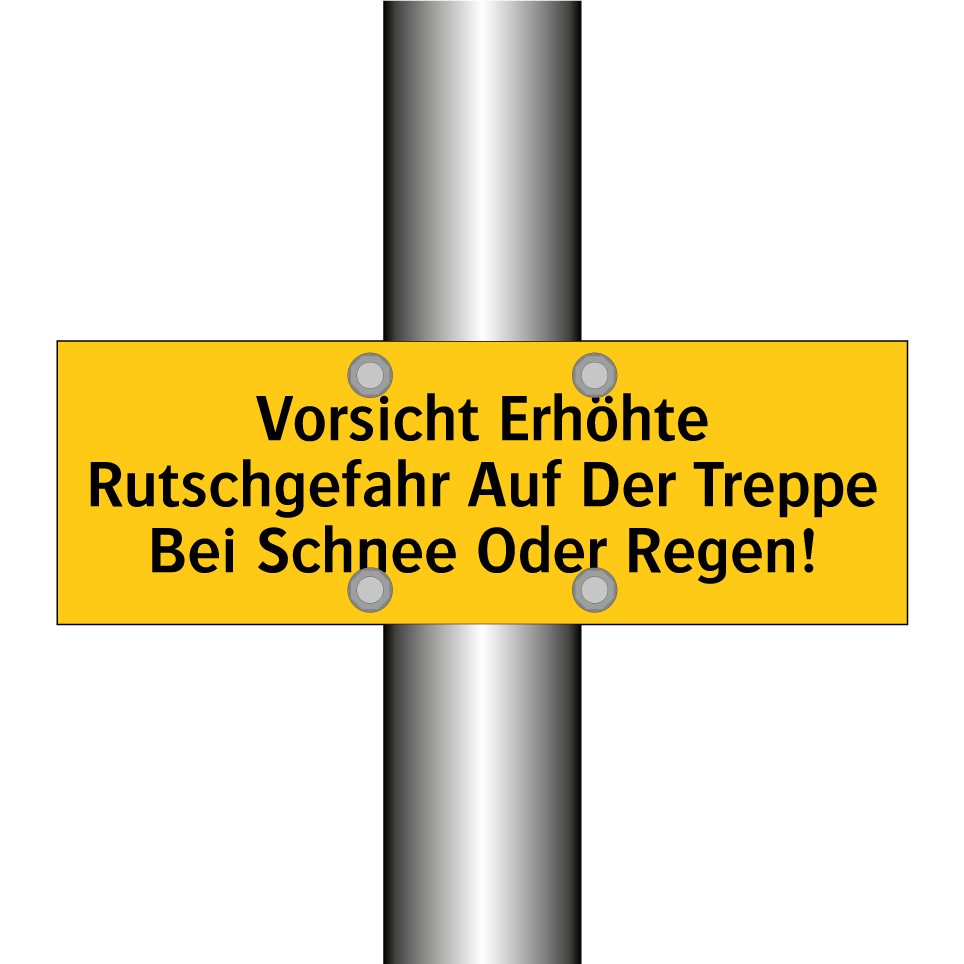 Vorsicht Erhöhte Rutschgefahr Auf Der Treppe Bei Schnee Oder Regen!