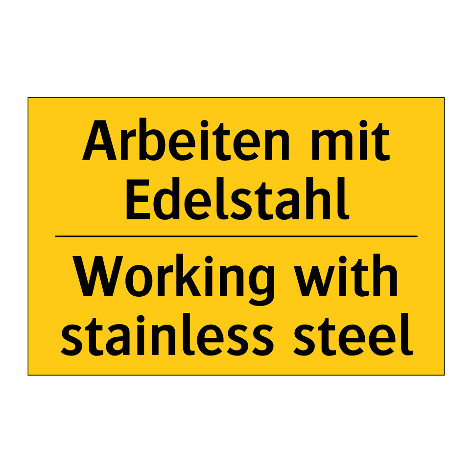Arbeiten mit Edelstahl - Working with stainless steel