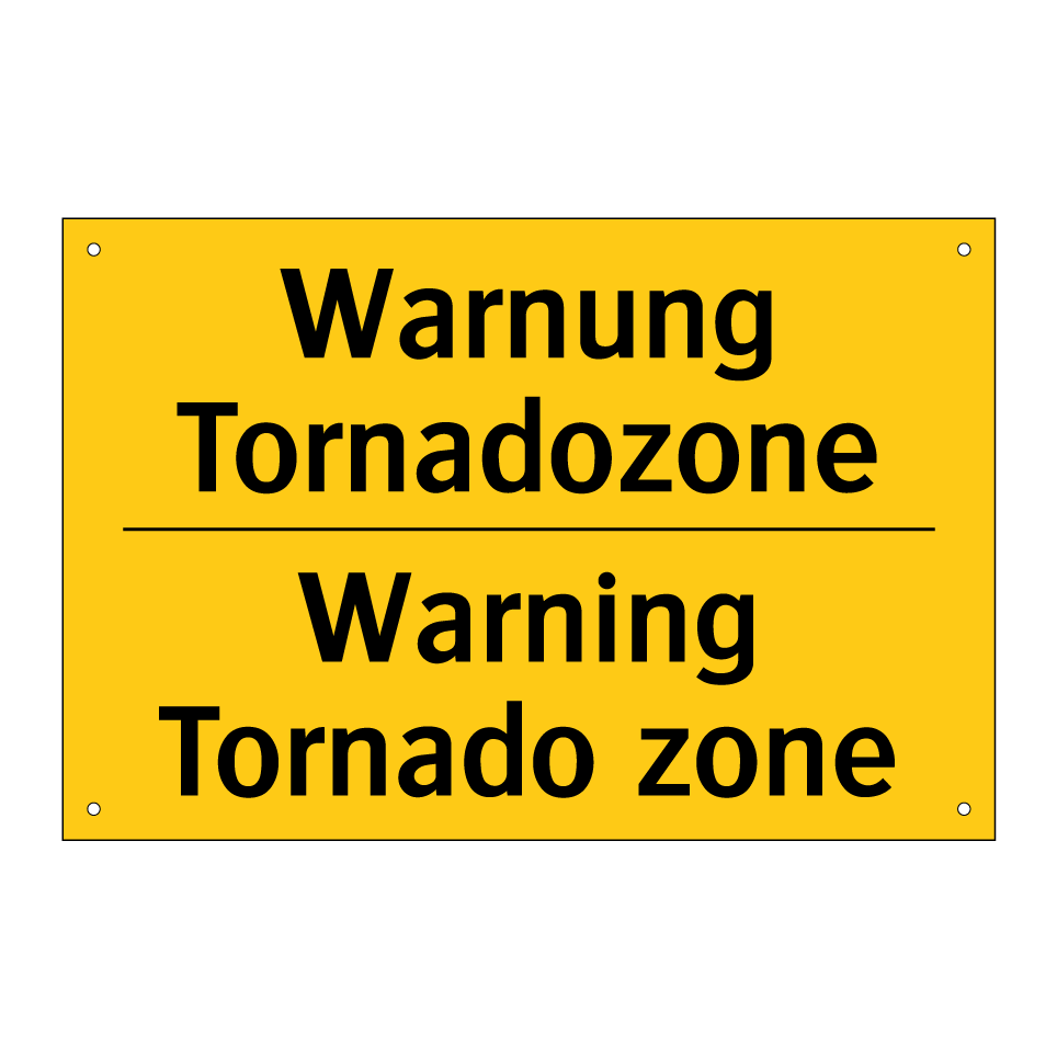 Warnung Tornadozone - Warning Tornado zone