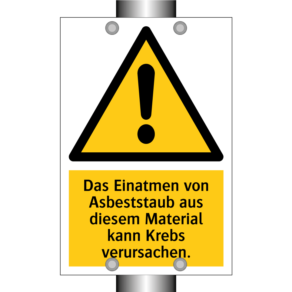 Das Einatmen von Asbeststaub aus diesem Material kann Krebs verursachen.