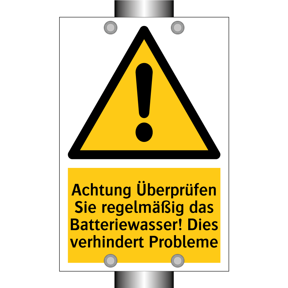 Achtung Überprüfen Sie regelmäßig das Batteriewasser! Dies verhindert Probleme