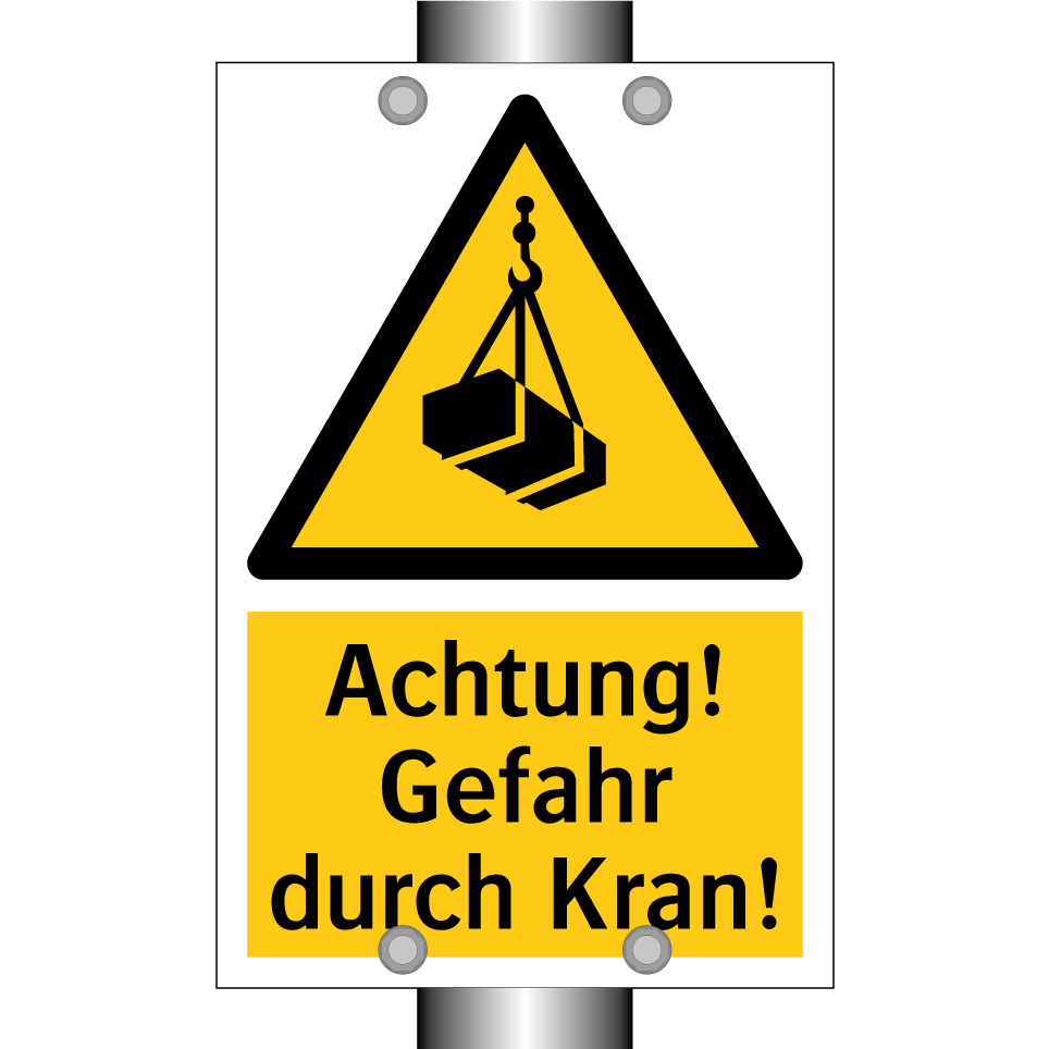 Achtung! Gefahr durch Kran!