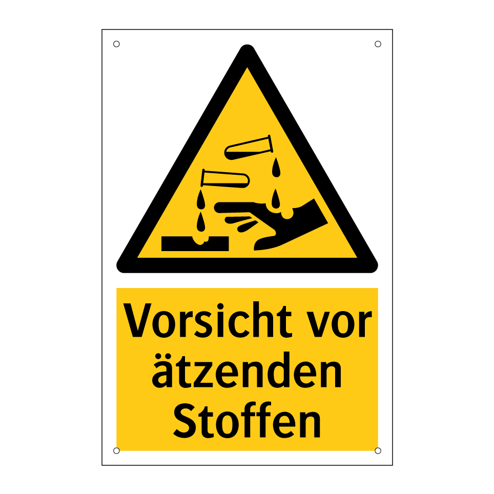 Vorsicht vor ätzenden Stoffen