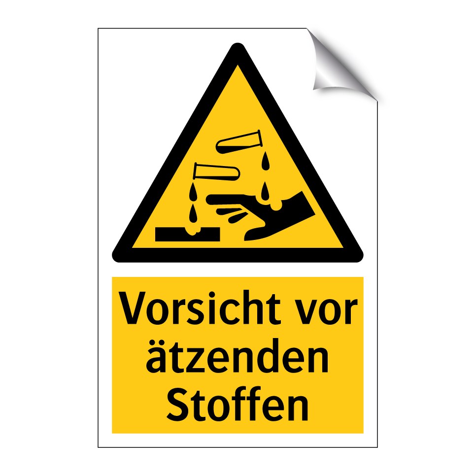 Vorsicht vor ätzenden Stoffen