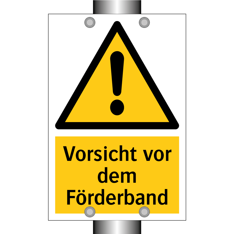 Vorsicht vor dem Förderband