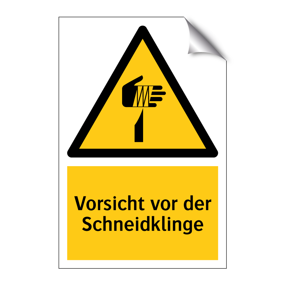 Vorsicht vor der Schneidklinge