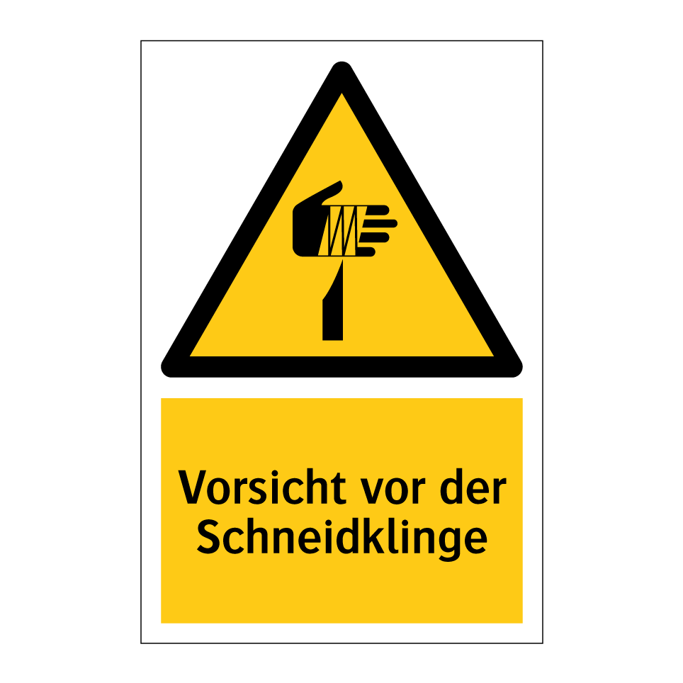 Vorsicht vor der Schneidklinge
