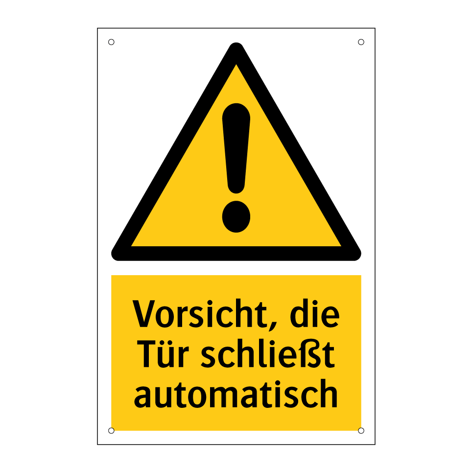 Vorsicht, die Tür schließt automatisch