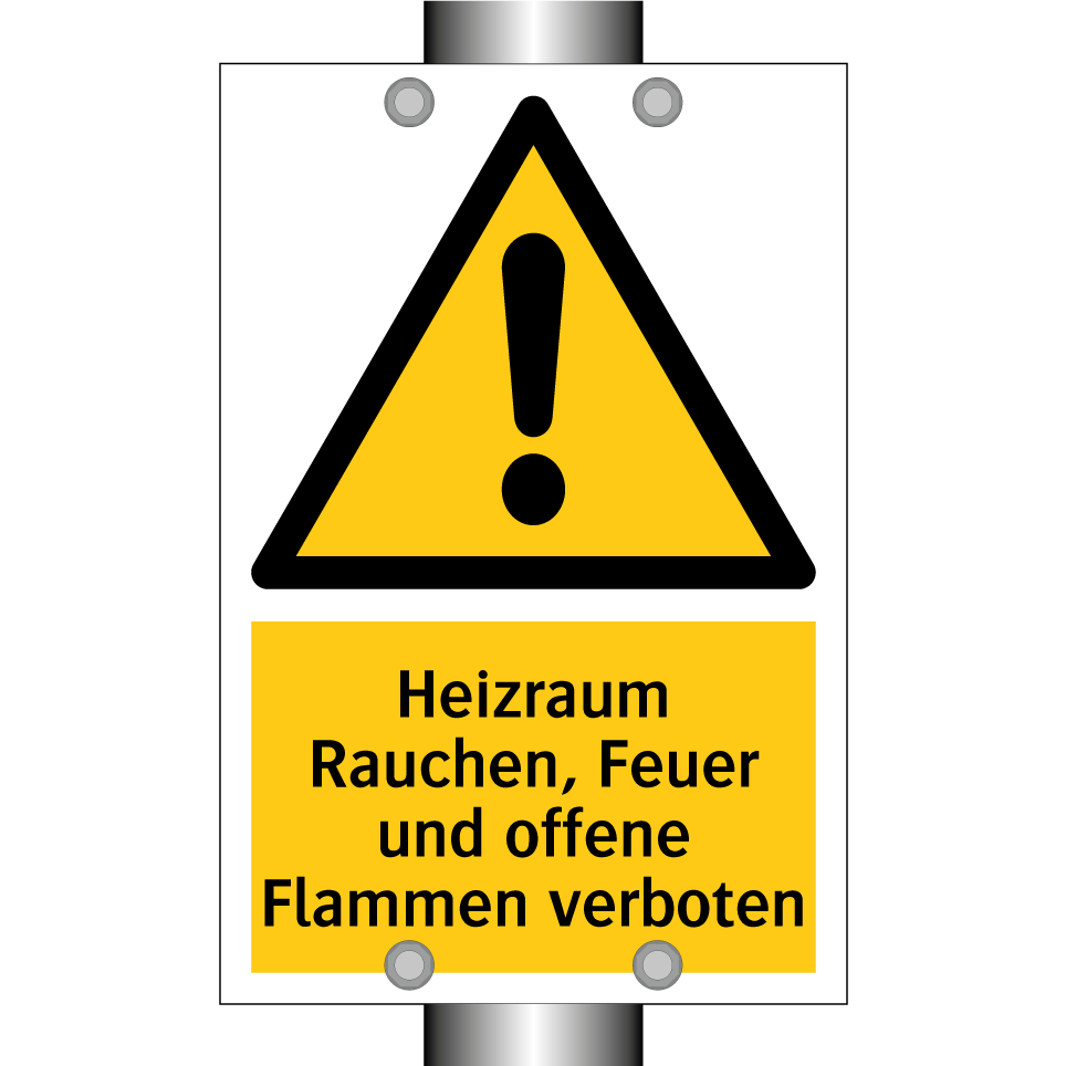 Heizraum Rauchen, Feuer und offene Flammen verboten