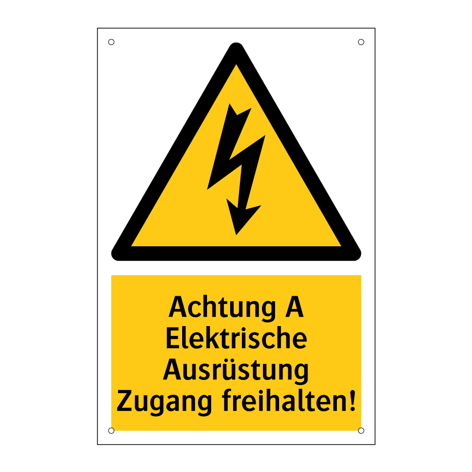 Achtung A Elektrische Ausrüstung Zugang freihalten!