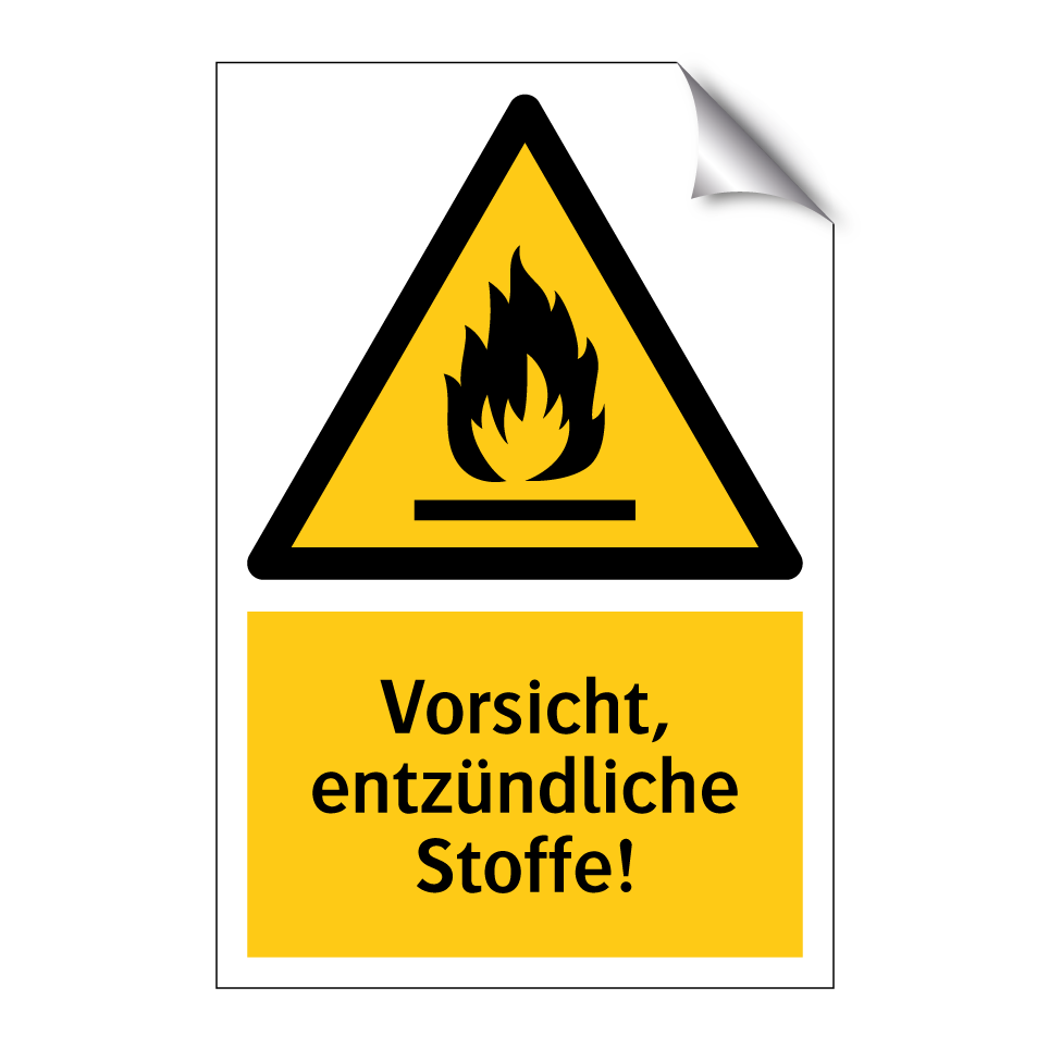 Vorsicht, entzündliche Stoffe!