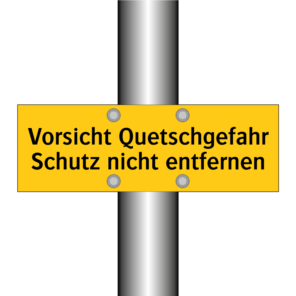 Vorsicht Quetschgefahr Schutz nicht entfernen
