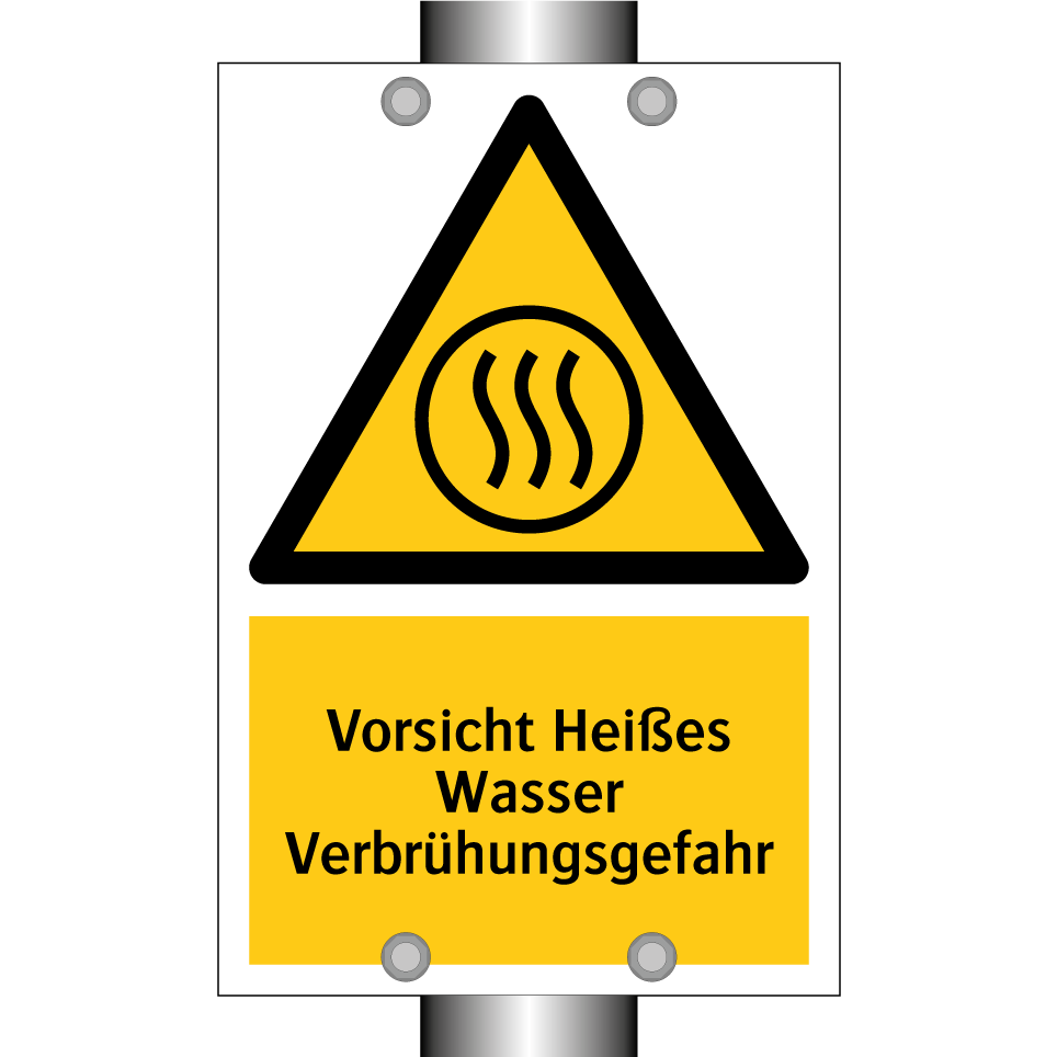 Vorsicht Heißes Wasser Verbrühungsgefahr