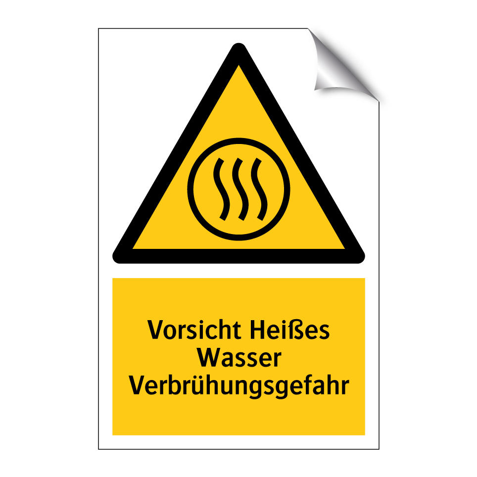 Vorsicht Heißes Wasser Verbrühungsgefahr