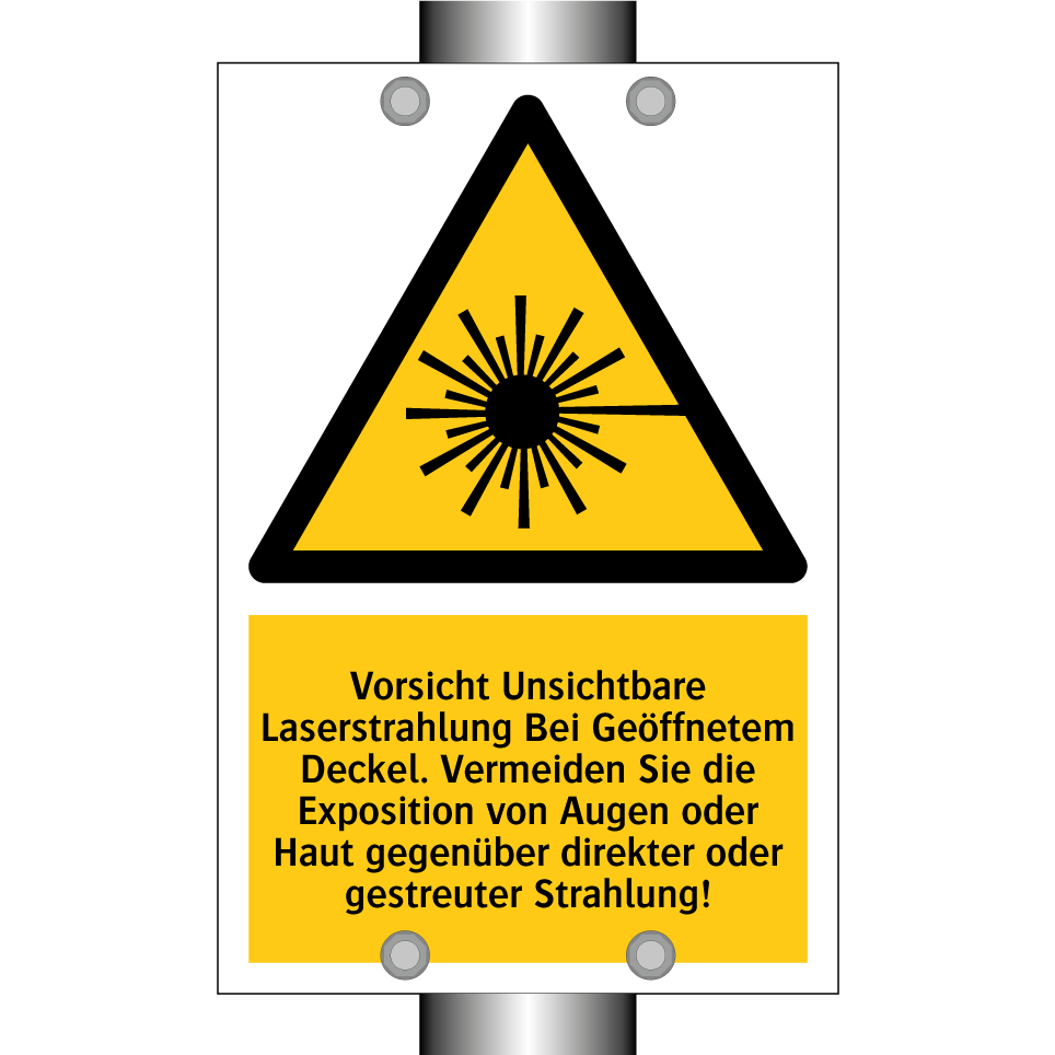 Vorsicht Unsichtbare Laserstrahlung Bei Geöffnetem Deckel. Vermeiden Sie die Exposition von Augen oder Haut gegenüber direkter oder gestreuter Strahlung!