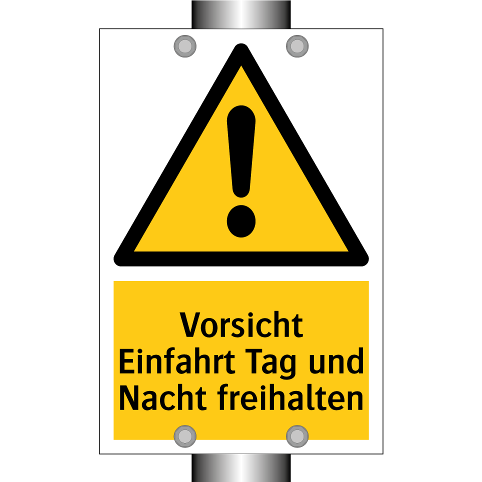 Vorsicht Einfahrt Tag und Nacht freihalten