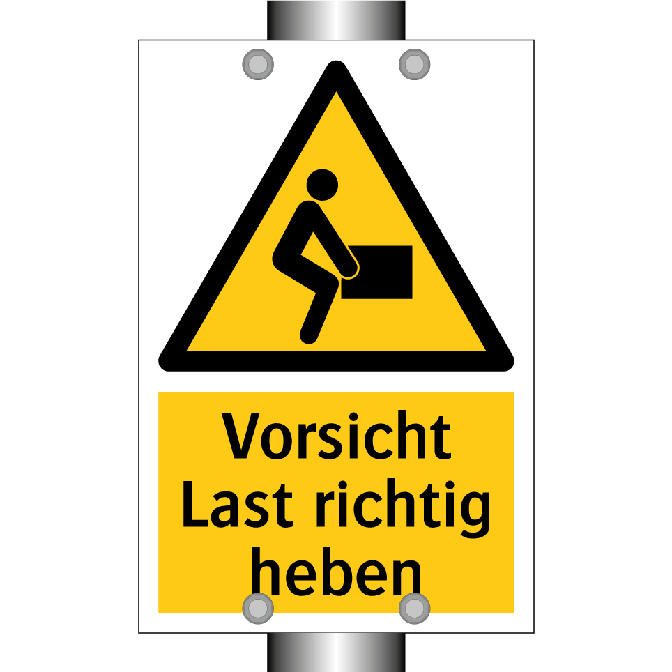 Vorsicht Last richtig heben