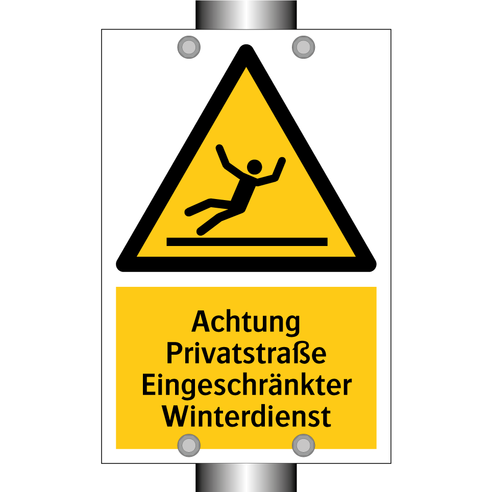 Achtung Privatstraße Eingeschränkter Winterdienst