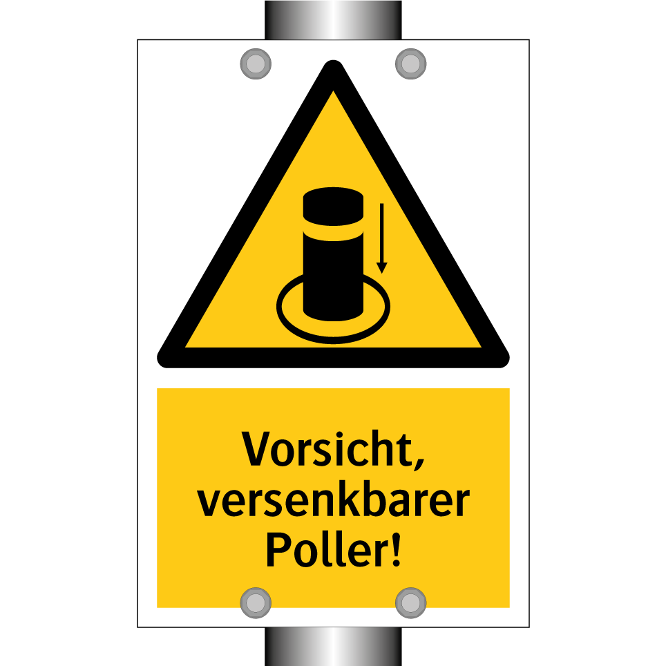 Vorsicht, versenkbarer Poller!