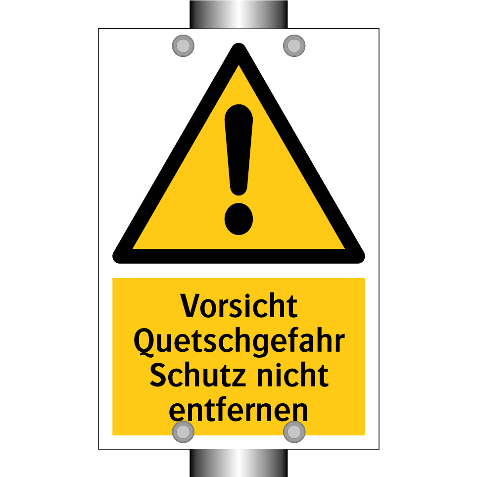 Vorsicht Quetschgefahr Schutz nicht entfernen