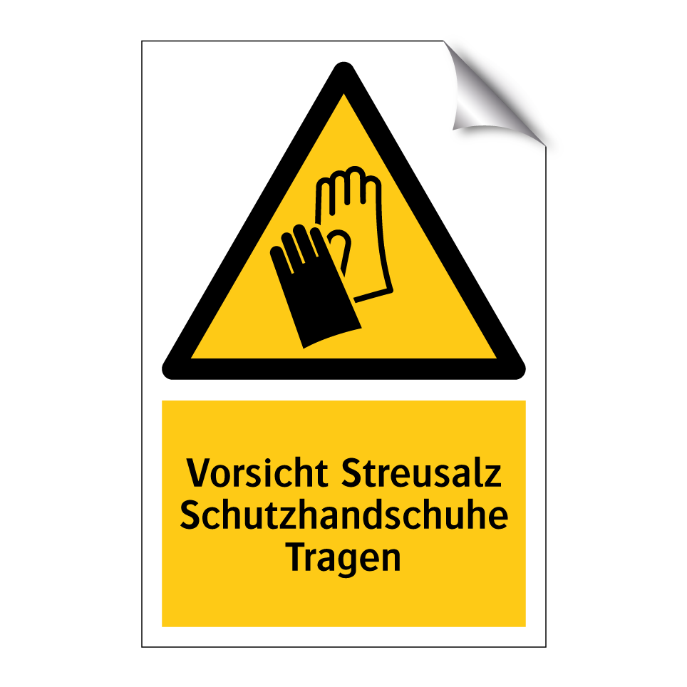 Vorsicht Streusalz Schutzhandschuhe Tragen