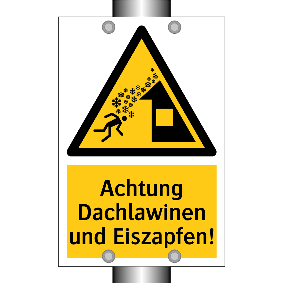 Achtung Dachlawinen und Eiszapfen!