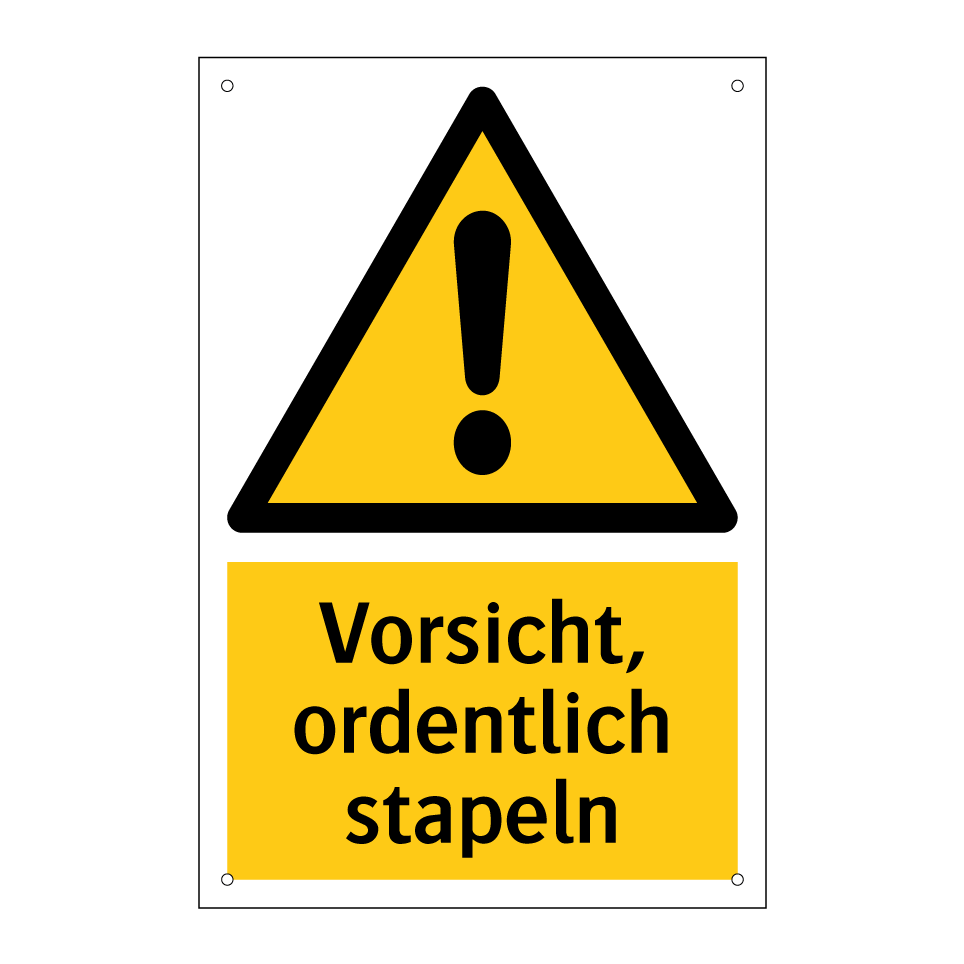 Vorsicht, ordentlich stapeln