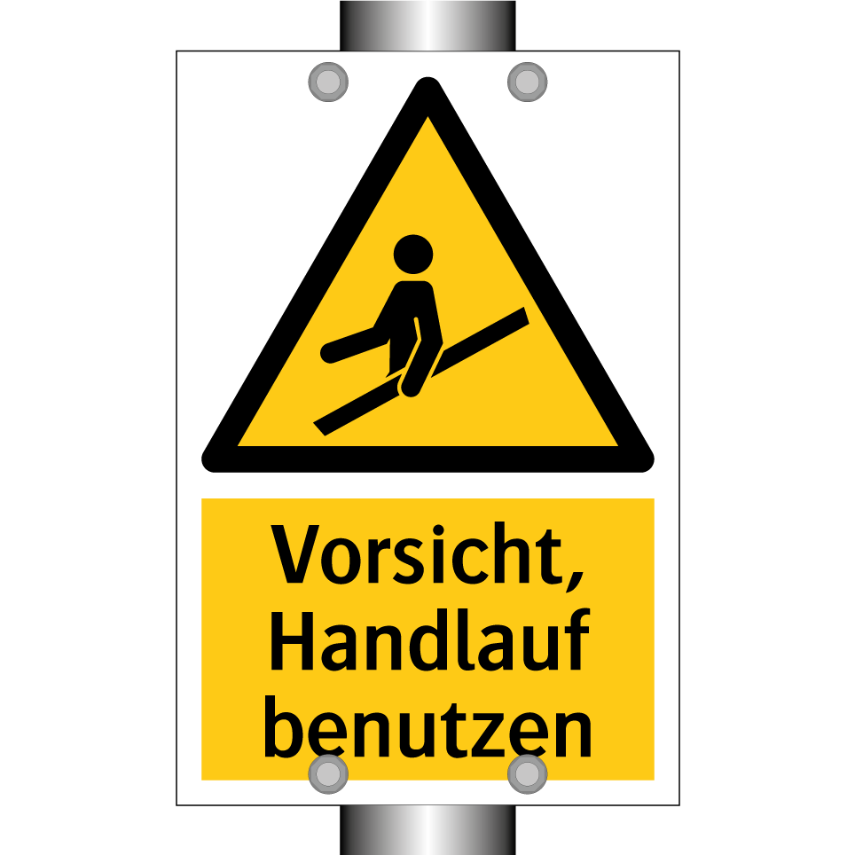 Vorsicht, Handlauf benutzen