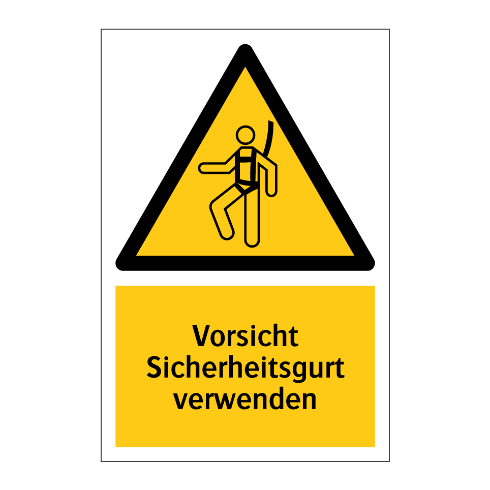 Vorsicht Sicherheitsgurt verwenden