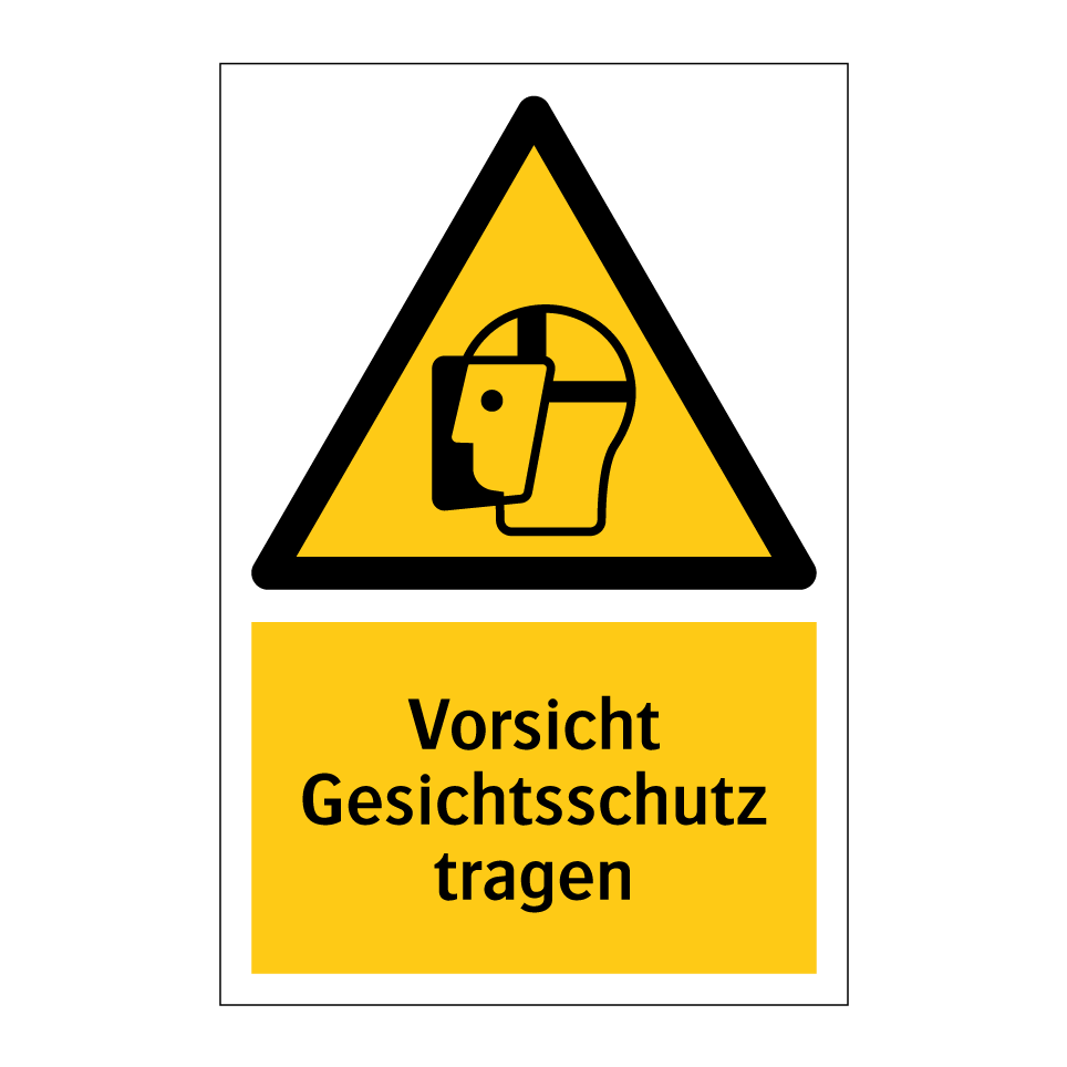 Vorsicht Gesichtsschutz tragen
