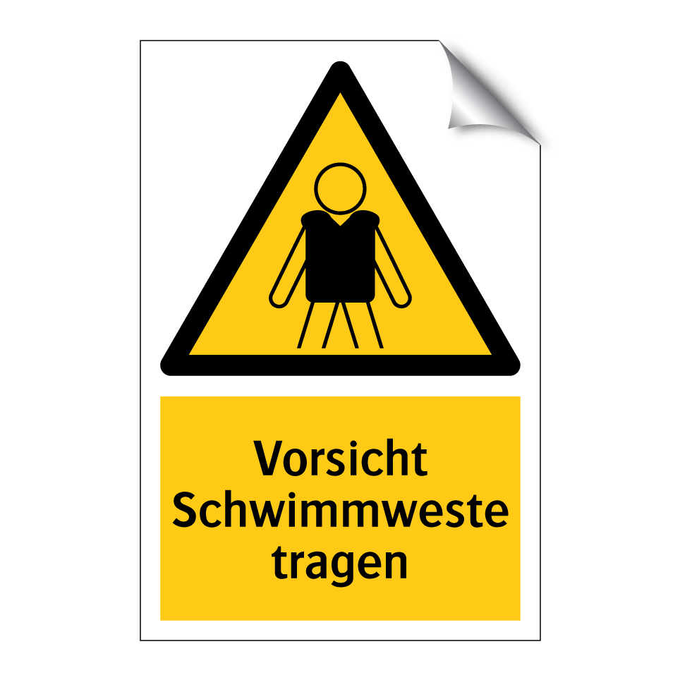 Vorsicht Schwimmweste tragen