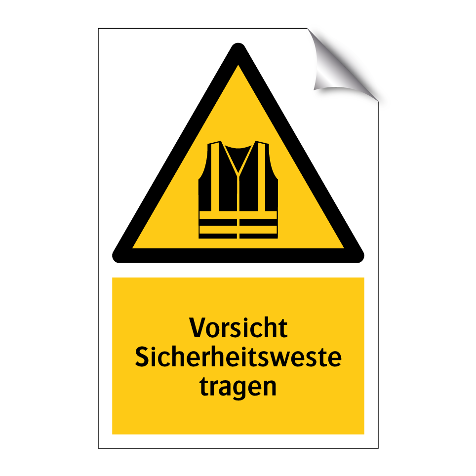 Vorsicht Sicherheitsweste tragen