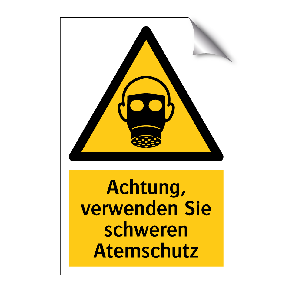 Achtung, verwenden Sie schweren Atemschutz