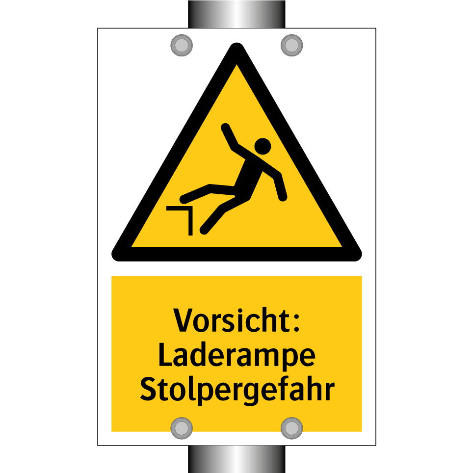 Vorsicht: Laderampe Stolpergefahr