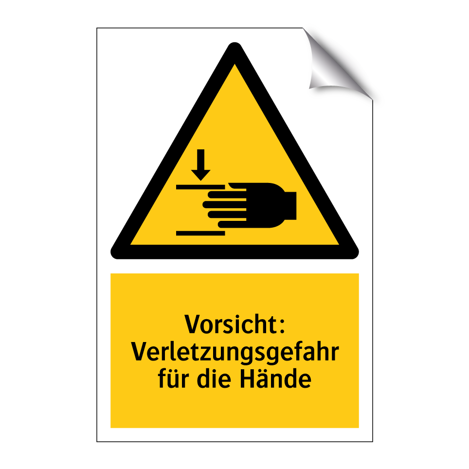 Vorsicht: Verletzungsgefahr für die Hände